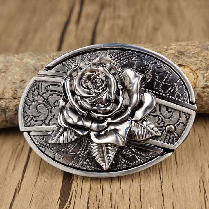 Oval metallbeltespenne i cowboystil