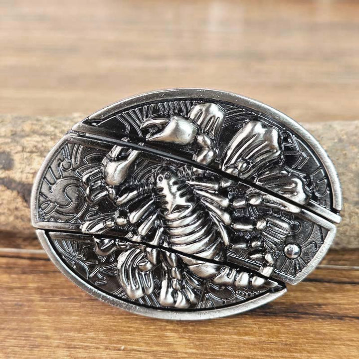 Oval metallbeltespenne i cowboystil