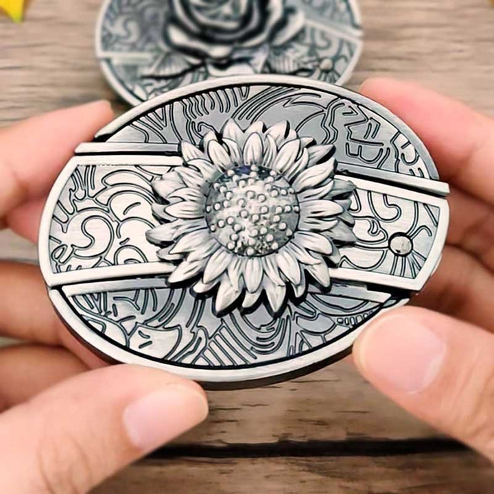 Oval metallbeltespenne i cowboystil