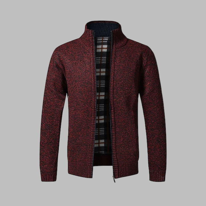 Stilig Glidelås Strikkegenser for Menn