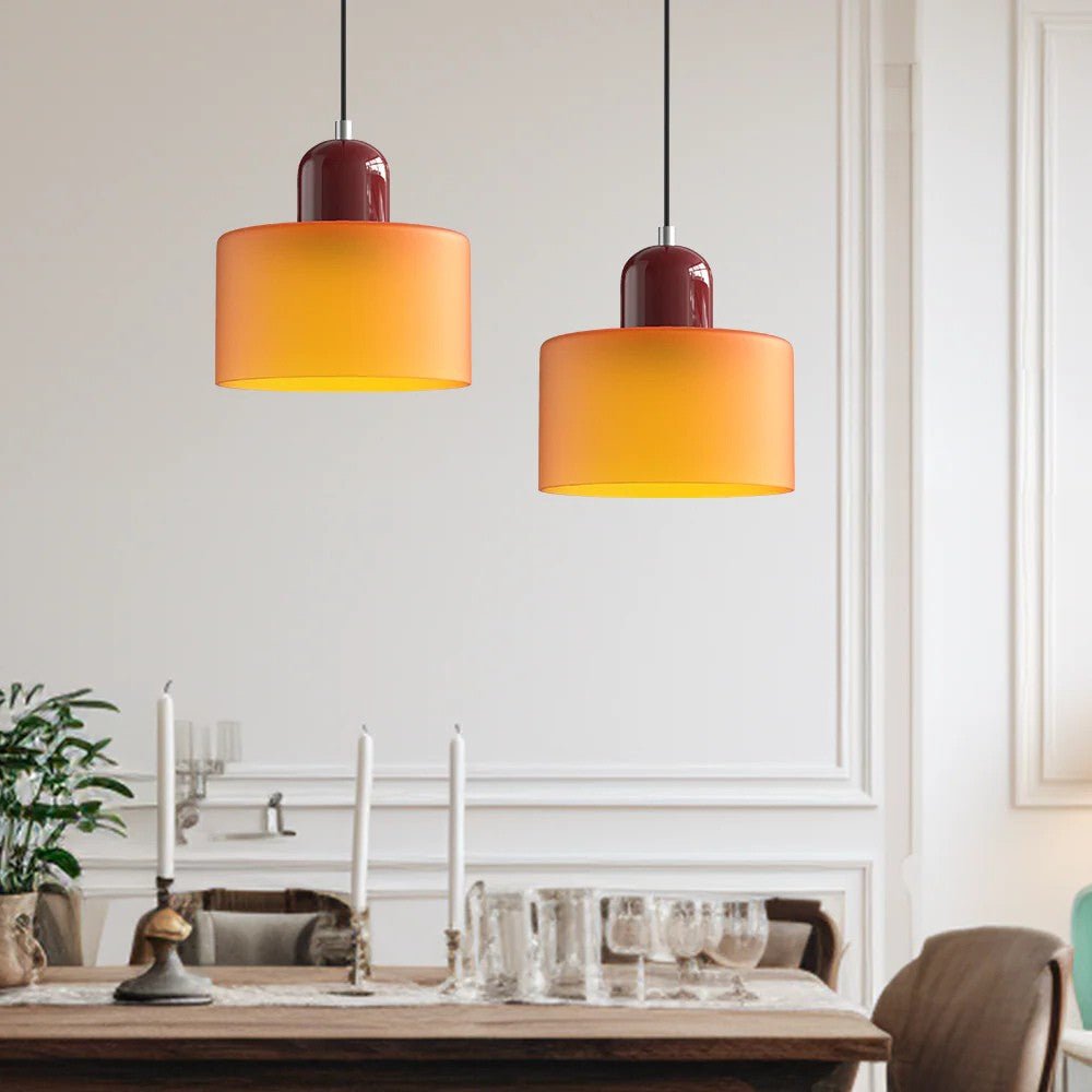 Moderne hengelampe i glass