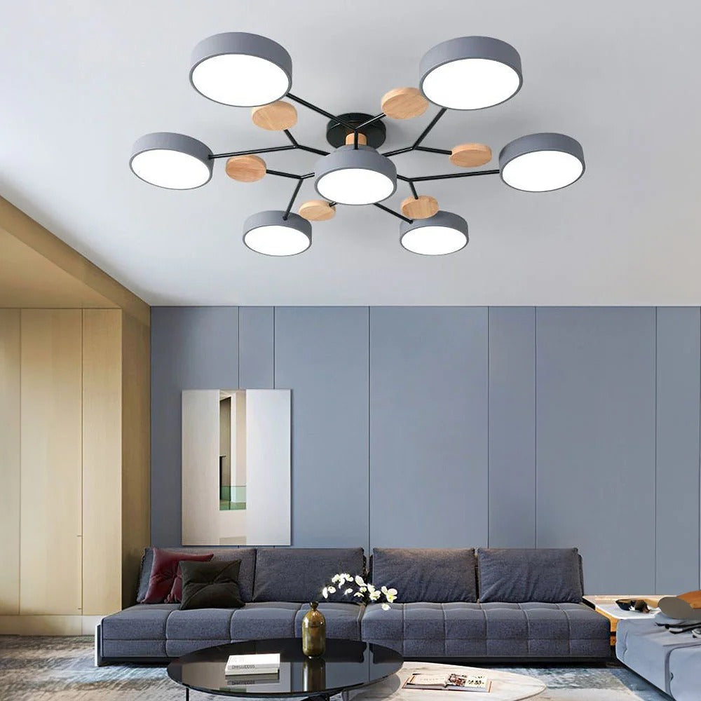 Moderne LED-lysekrone til stuen