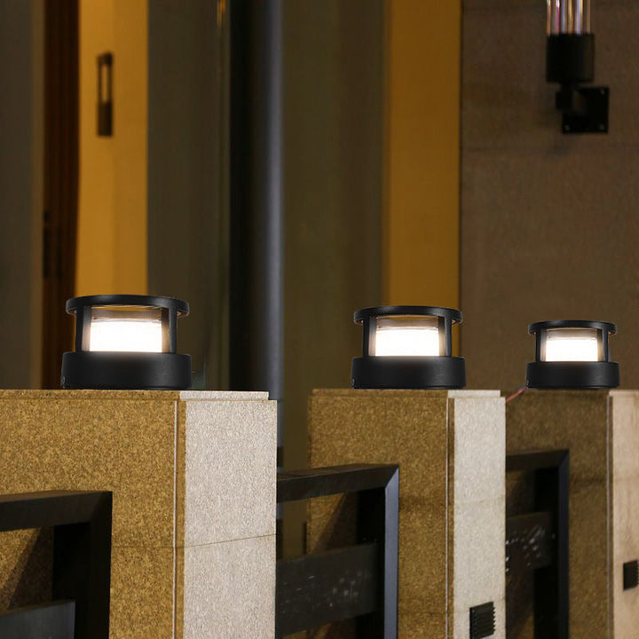 LED-utelampe i aluminium for stolpe eller pilar – rund eller firkantet