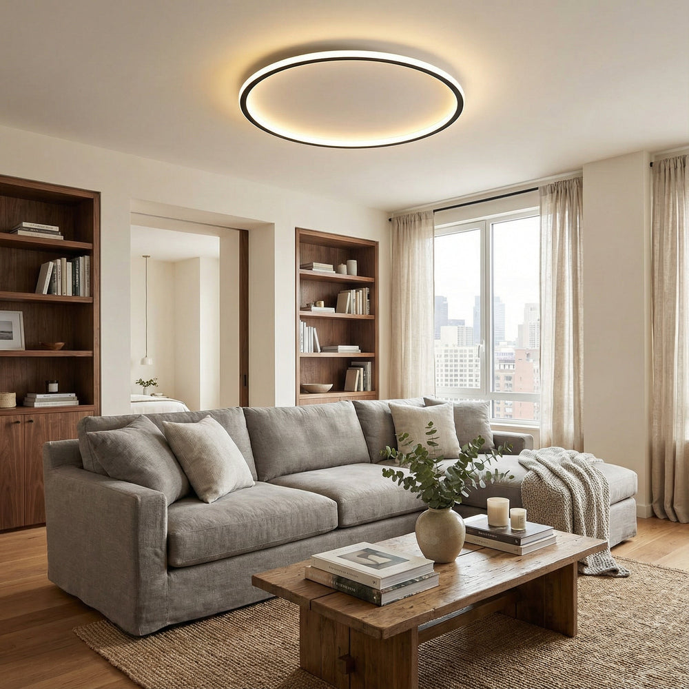 Skandinavisk rund taklampe med LED-belysning