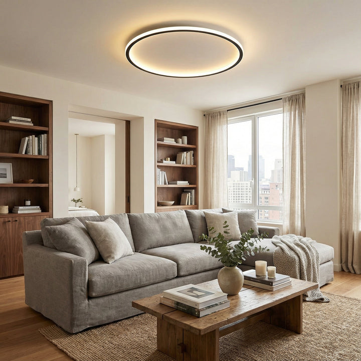 Skandinavisk rund taklampe med LED-belysning