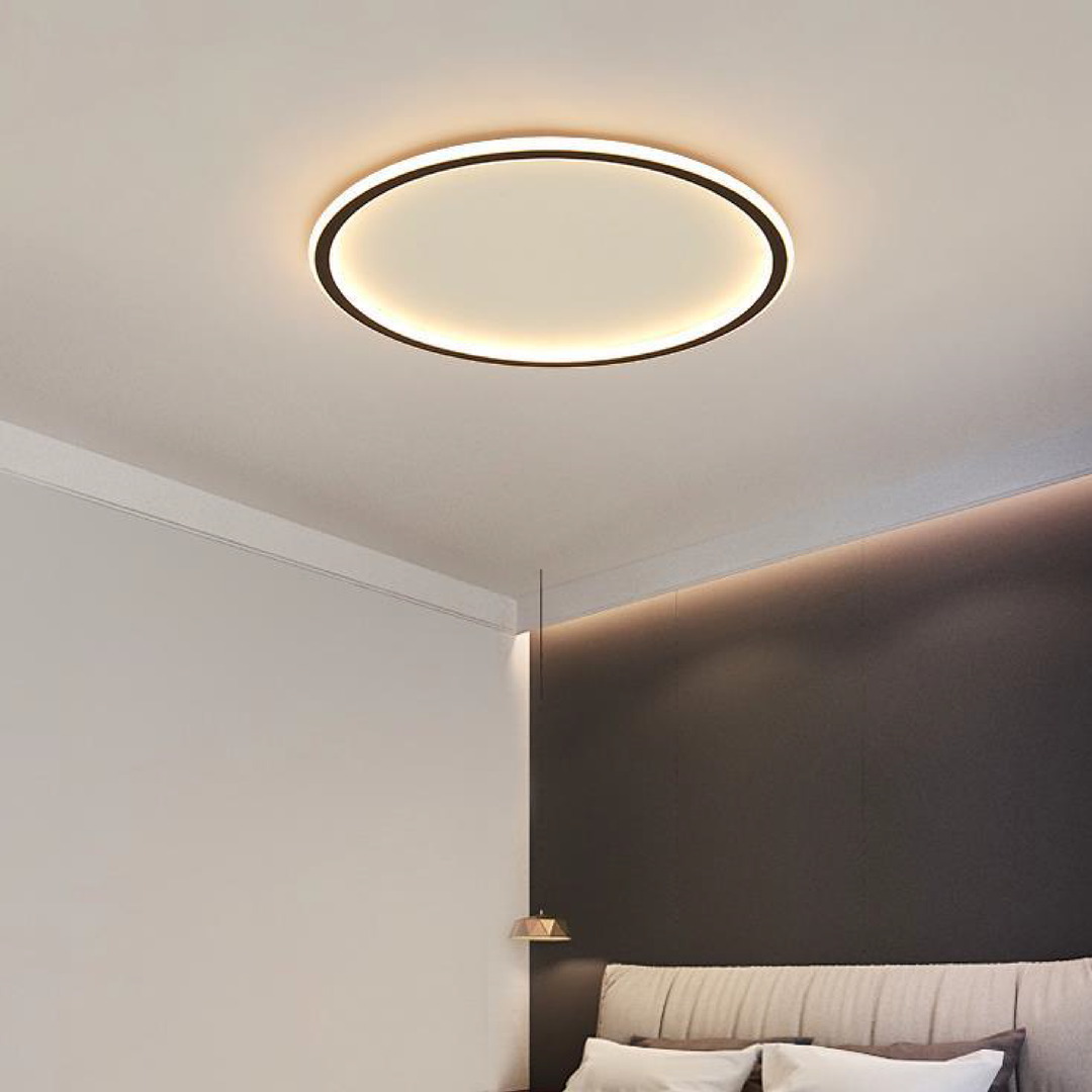 Skandinavisk rund taklampe med LED-belysning