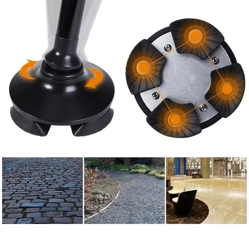 Sammenleggbar Gåstokk med LED-Lys - Trygg og Kompakt