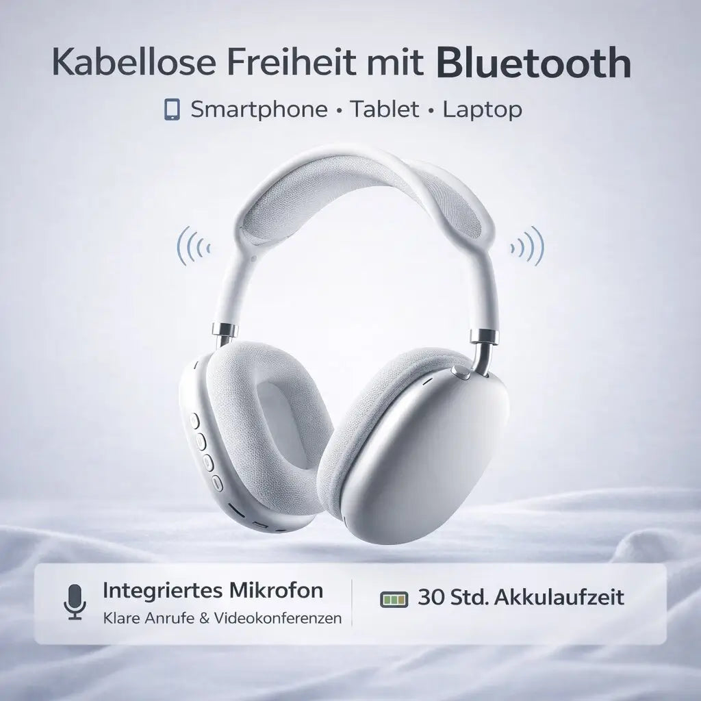 Over-Ear Hodetelefoner med Støykansellering og Bluetooth (ANC)