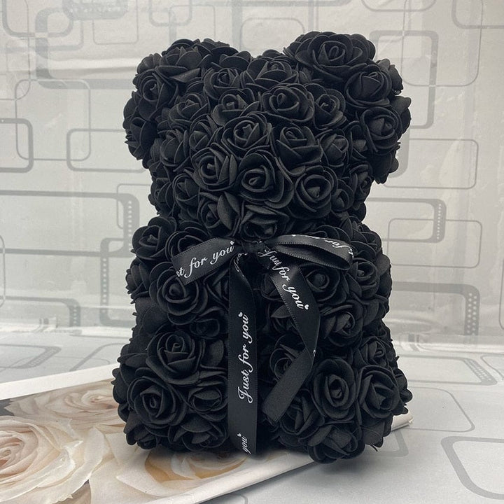 PetalCuddle evig rosa bjørn | Romantisk kosebamse av kunstige blomster til morsdag og feiringer