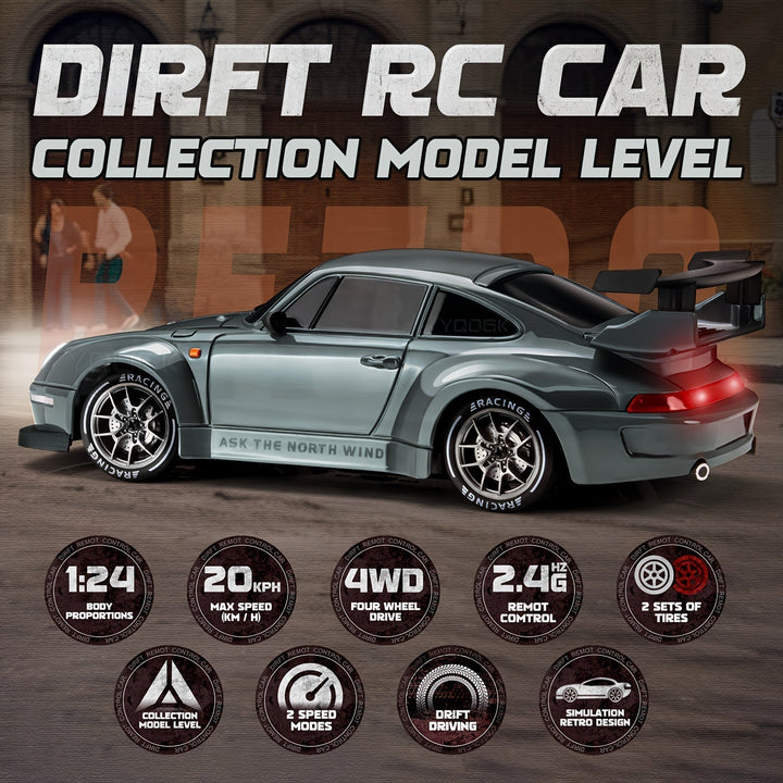 Ultimate Drift Racer 1:24 - RC-bil med lysende hjul