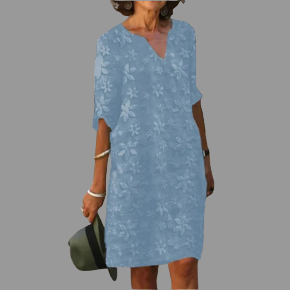 Kvinners Midi Kjole – Modern Stil med Blomsterdesign