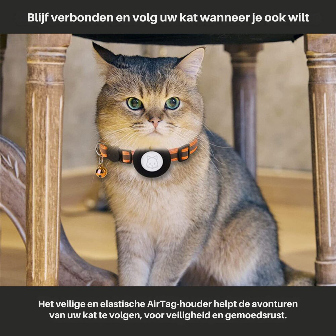 GPS-halsbånd for katter med reflekterende design
