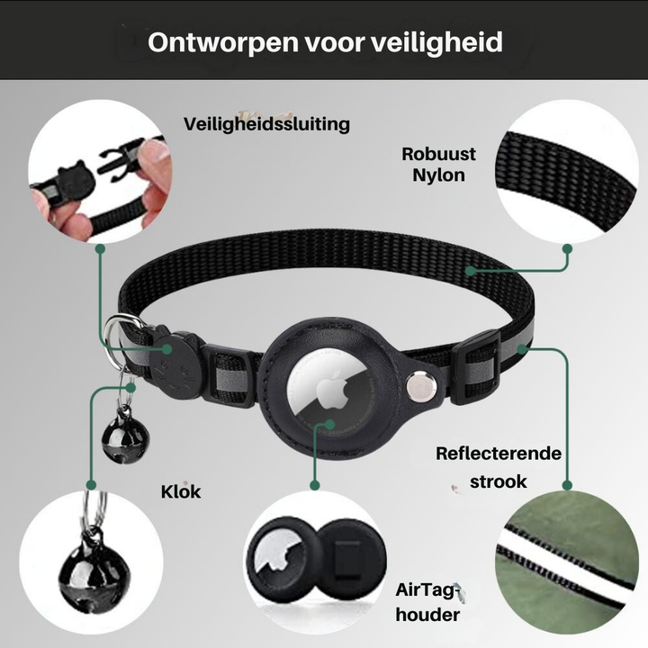 GPS-halsbånd for katter med reflekterende design