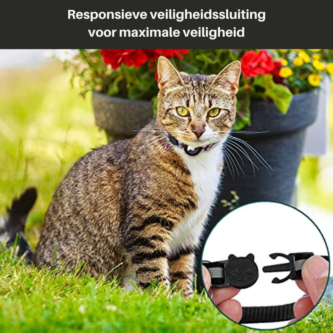 GPS-halsbånd for katter med reflekterende design