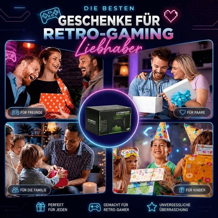 Retrospillkonsoll med 2 kontrollere | 4K retro spillkonsoll | Nostavolt