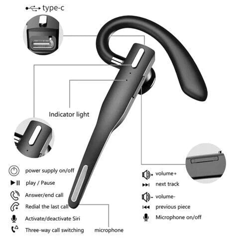 Trådløse Bluetooth 5.1-hodetelefoner med dobbel mikrofon - RoadMic Pro