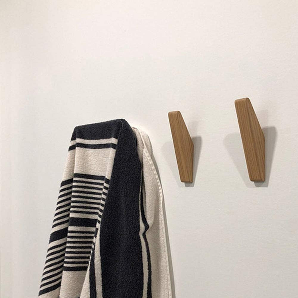 Minimalistiske veggkroker i tre til hjemmet – sett med 6