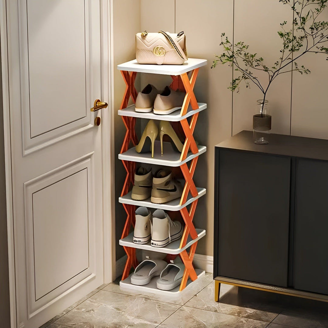 Multifunksjonell og sammenleggbar skoreol - SpaceSaver