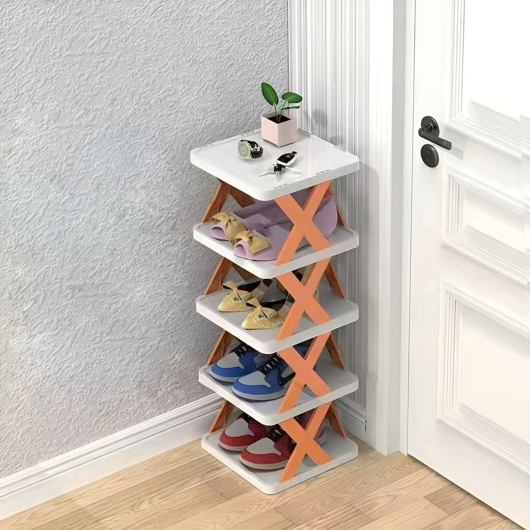 Multifunksjonell og sammenleggbar skoreol - SpaceSaver
