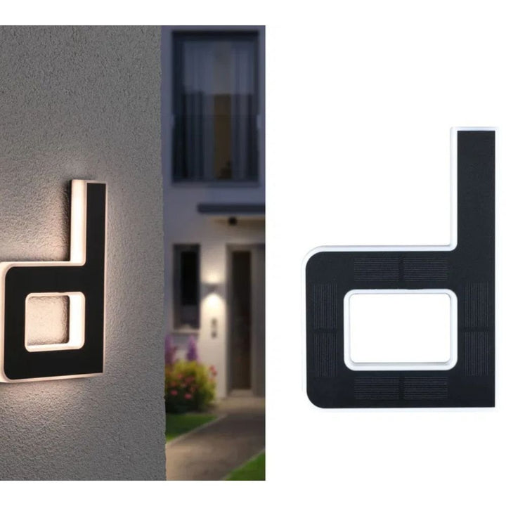 Solcelledrevet husnummer med LED og skumringssensor