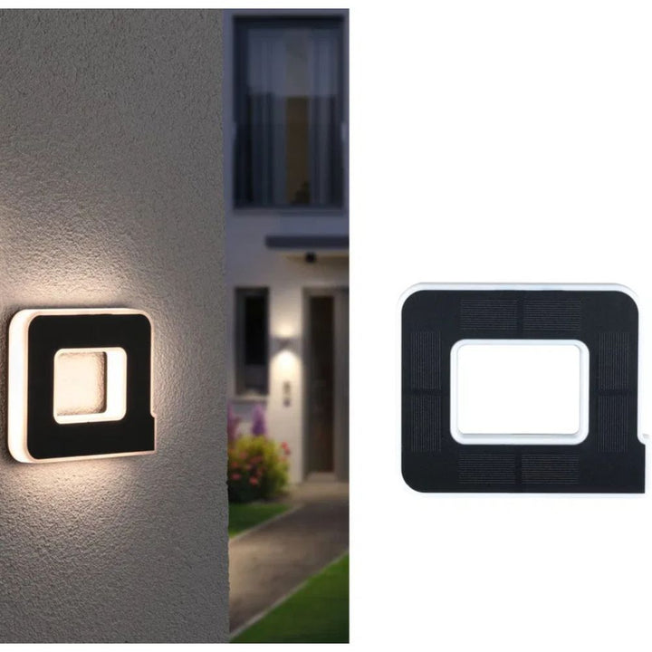 Aurinkokennolla toimiva talonnumero LED-valolla ja hämäräkytkimellä