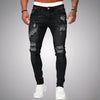 Slim fit stretchjeans til herre med slitte partier – avslappet denim i used-look for hverdagen