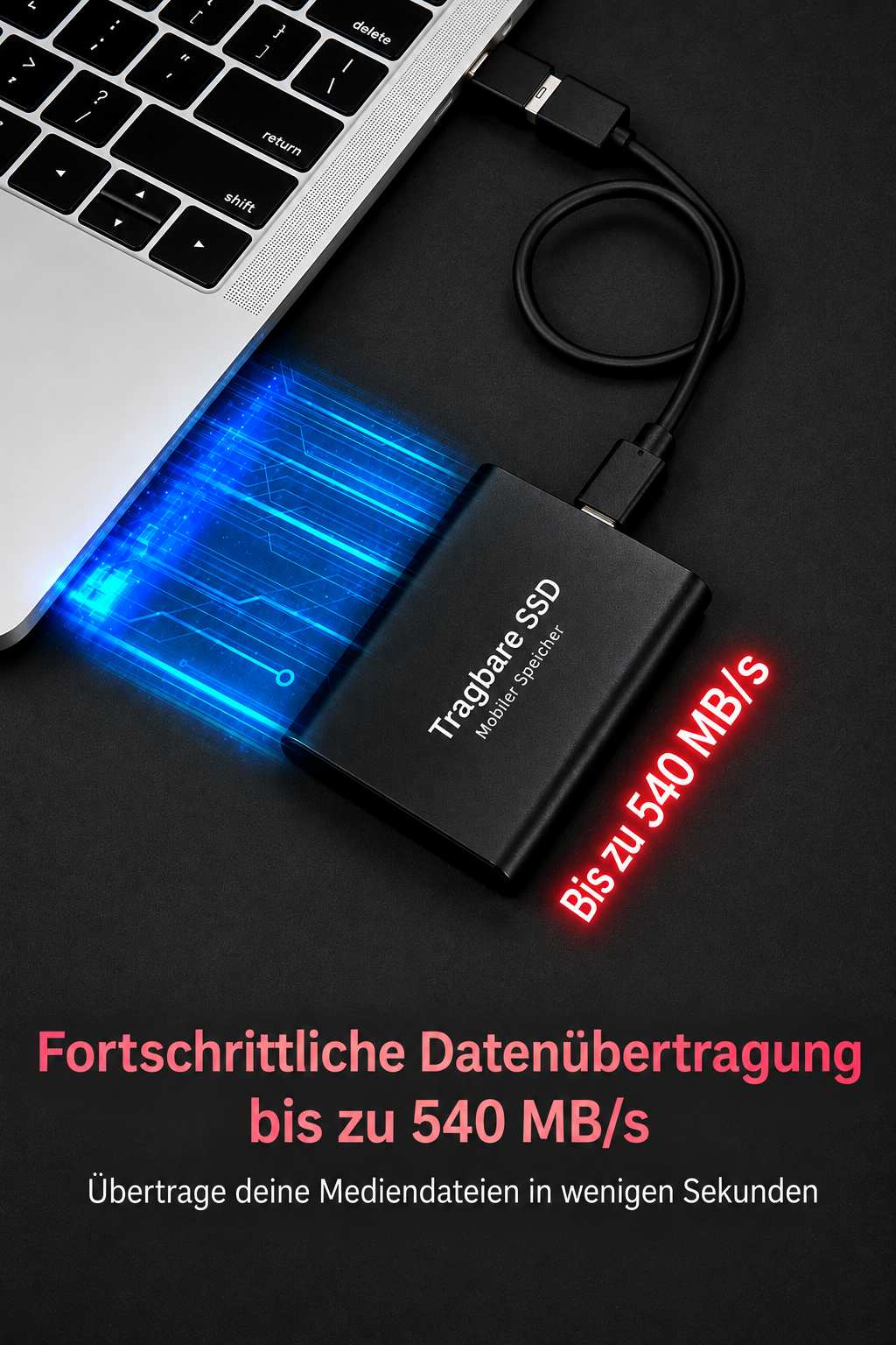 Ekstern 128 TB SSD – kompakt, rask og bærbar