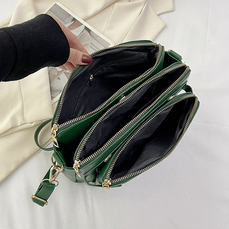 Elegant crossbody-skulderveske i skinn - Raffinement & plass