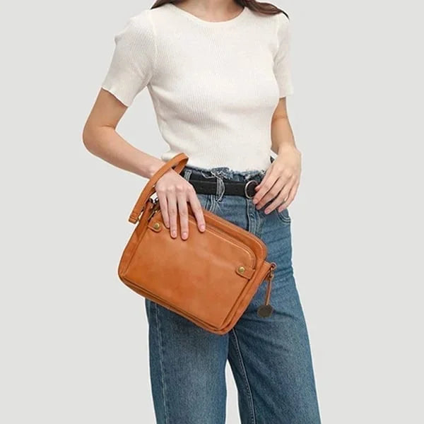 Elegant crossbody-skulderveske i skinn - Raffinement & plass