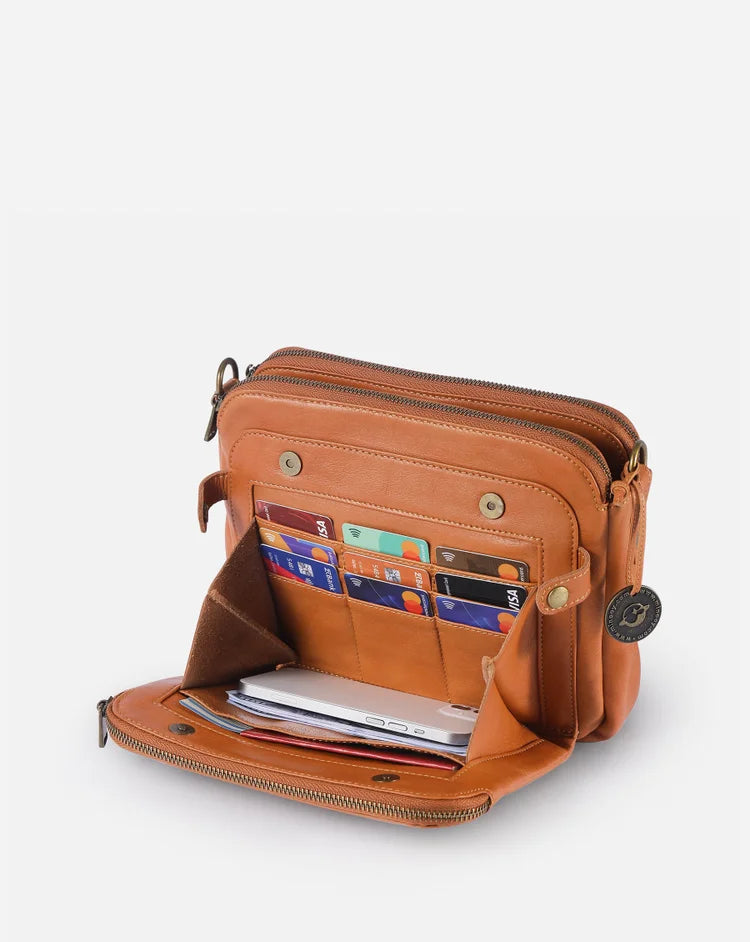 Elegant crossbody-skulderveske i skinn - Raffinement & plass
