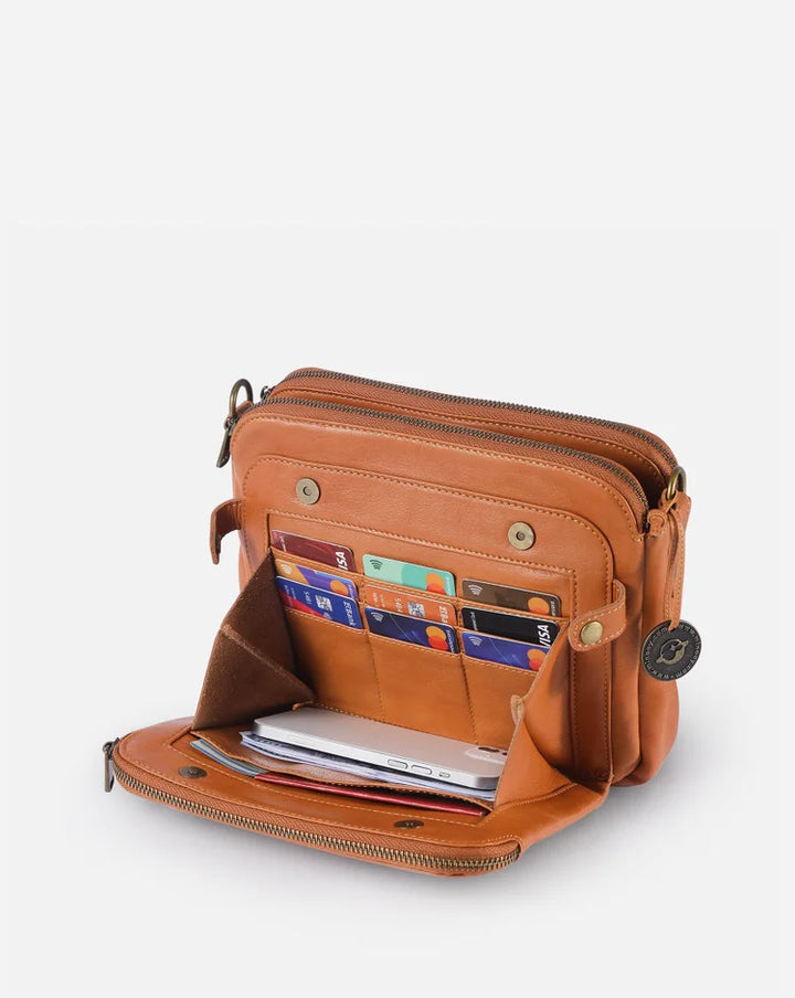 Elegant crossbody-skulderveske i skinn - Raffinement & plass