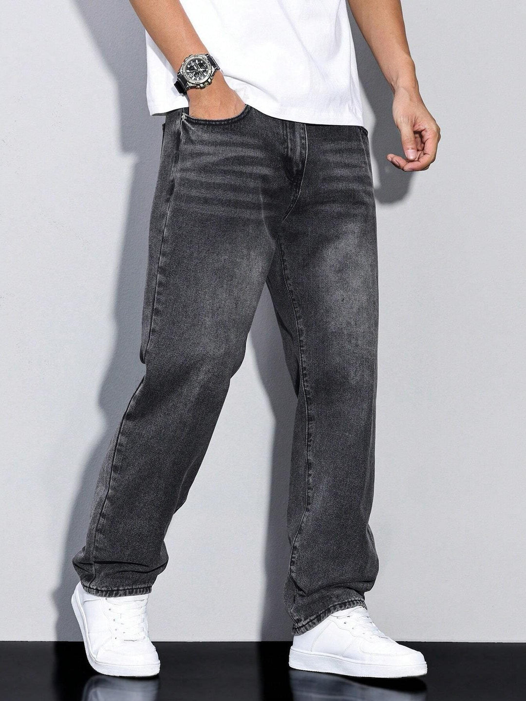 Jeans til herre med rett ben – Straight fit dongeribukse
