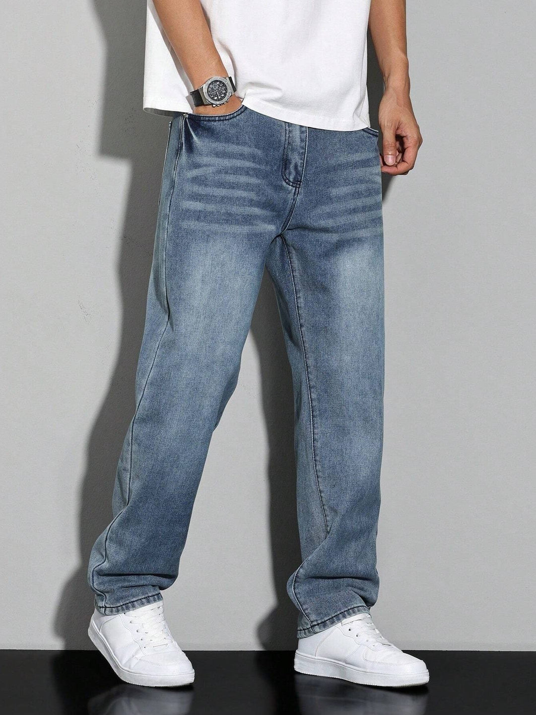 Jeans til herre med rett ben – Straight fit dongeribukse