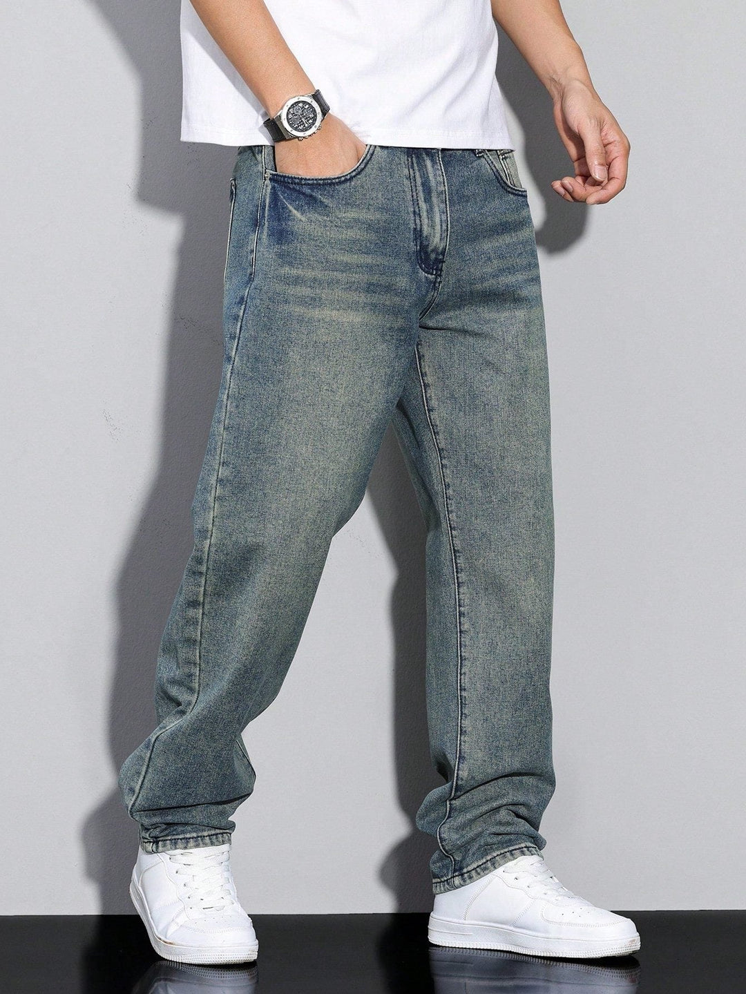 Jeans til herre med rett ben – Straight fit dongeribukse