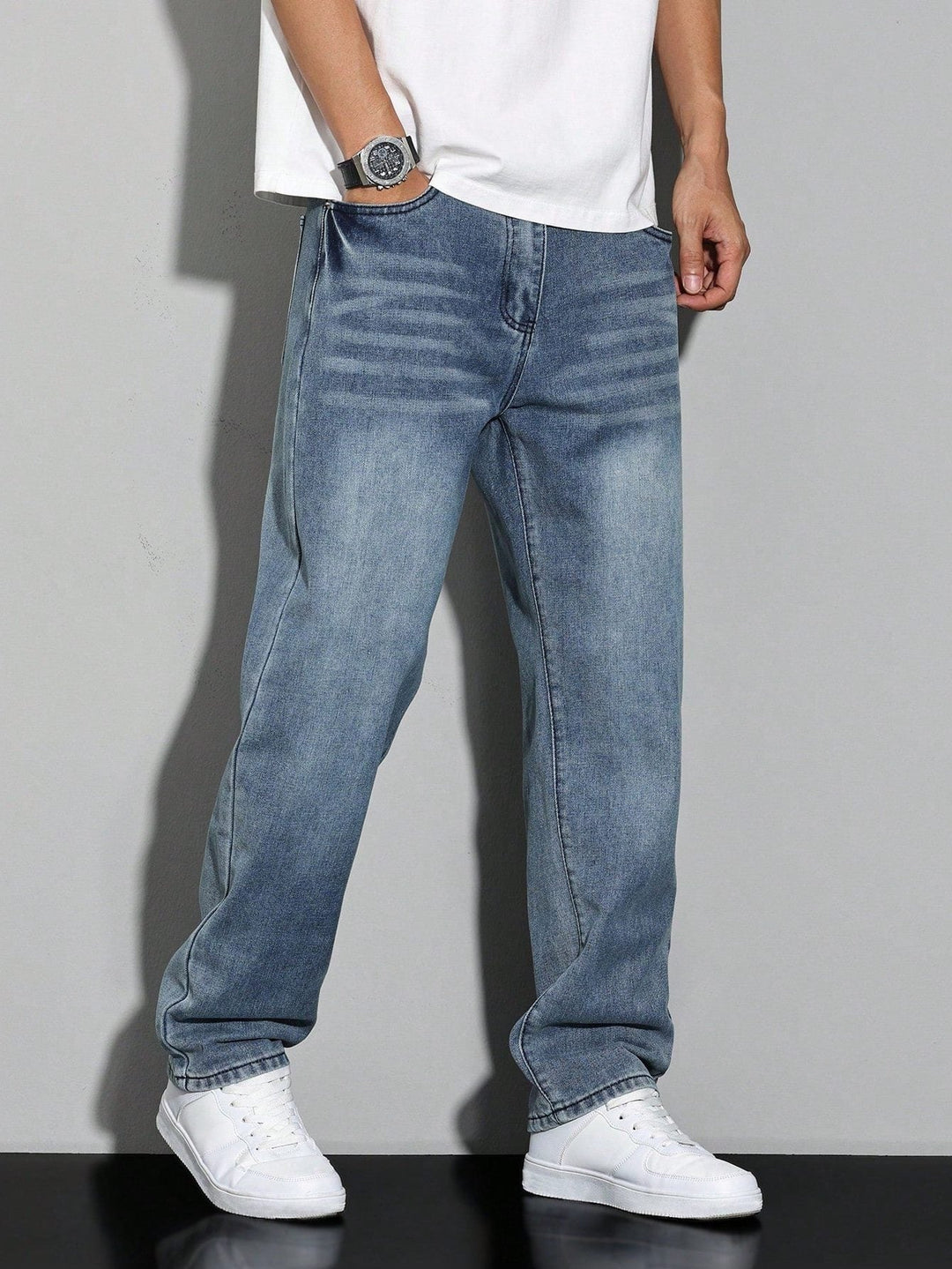 Jeans til herre med rett ben – Straight fit dongeribukse