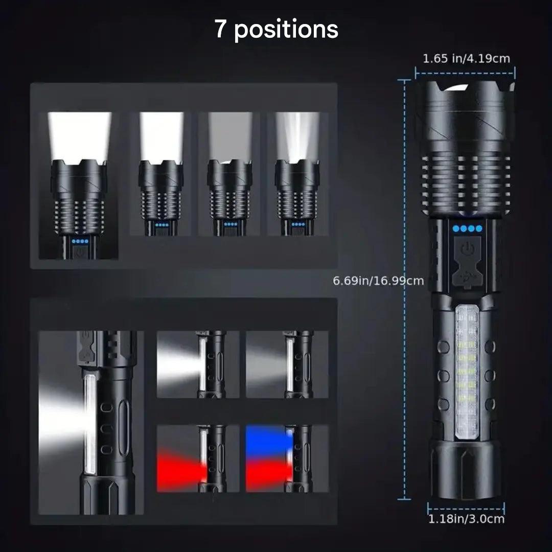 OutdoorHaven Militær Lommelykt – 5000 Lumen Taktisk Lommelykt