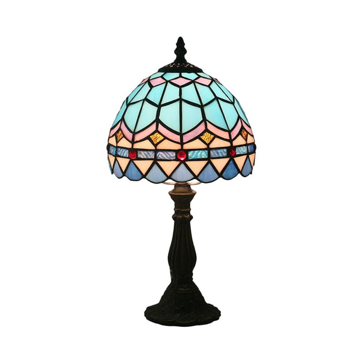 Bordlampe i Tiffany-glass - Klassiske linjer i bly