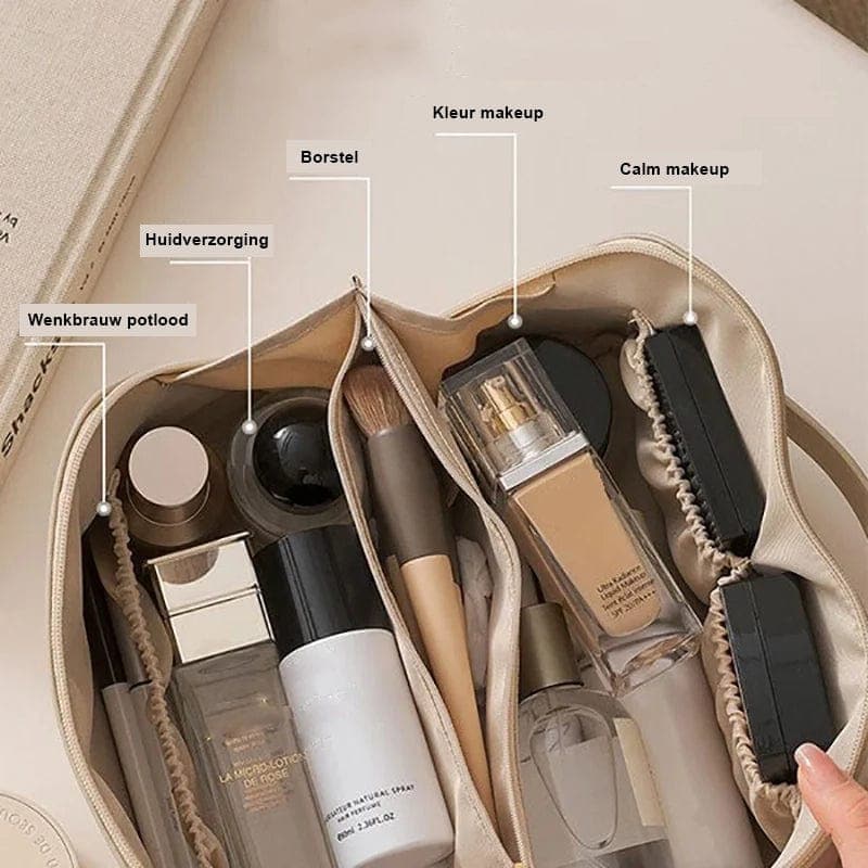 Lær Makeup Veske