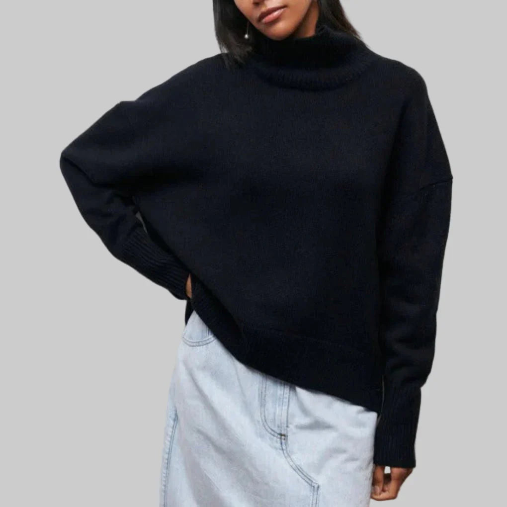 Kvinners Turtleneck Genser – Vinterklar Strikk Lag