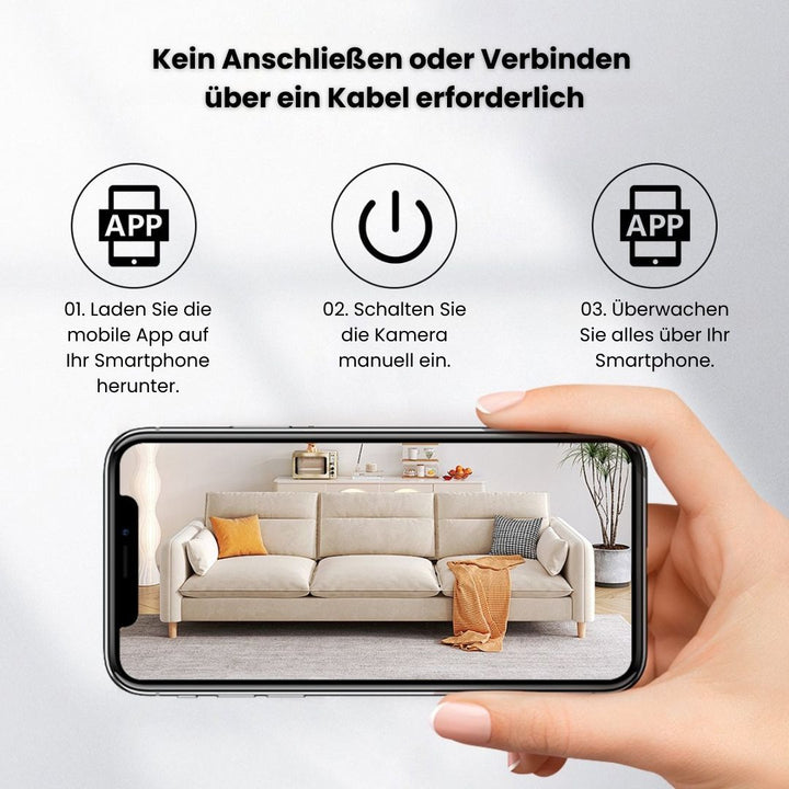 Overvåkningskamera for Utendørs og Innendørs Bruk | Mini Wi-Fi-kamera med Livesending til Mobil | Trådløst og Kompakt | MiniGuardiano