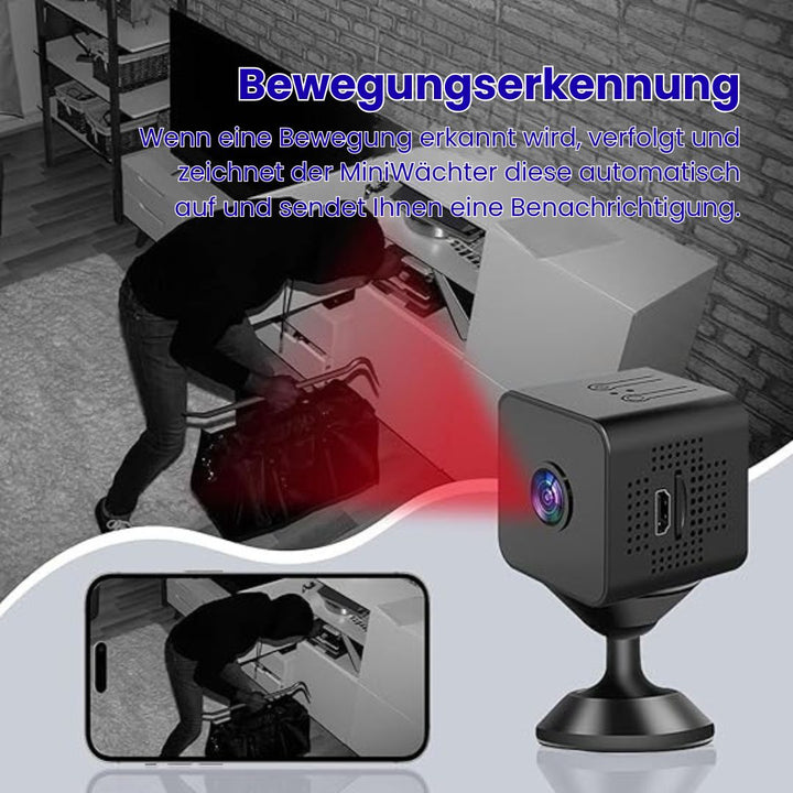 Overvåkningskamera for Utendørs og Innendørs Bruk | Mini Wi-Fi-kamera med Livesending til Mobil | Trådløst og Kompakt | MiniGuardiano