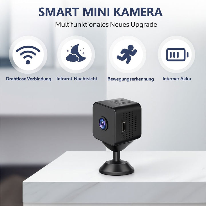 Overvåkningskamera for Utendørs og Innendørs Bruk | Mini Wi-Fi-kamera med Livesending til Mobil | Trådløst og Kompakt | MiniGuardiano