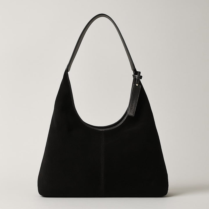 Skulderveske for kvinner | Veske i semsket skinn | Vintageveske | Lederin