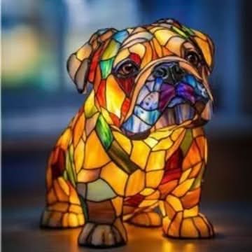 Lunaro - Kunstnerisk LED-Nattlampe med Hunderaser for Innredning
