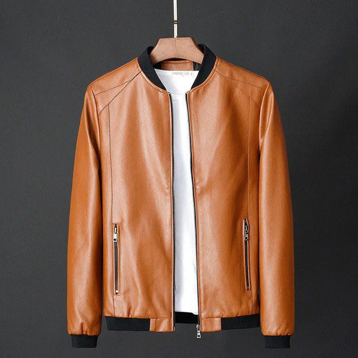 Vintage Lærjakke med Lomme for Menn Rugged Charm Møter Tidløst Stil