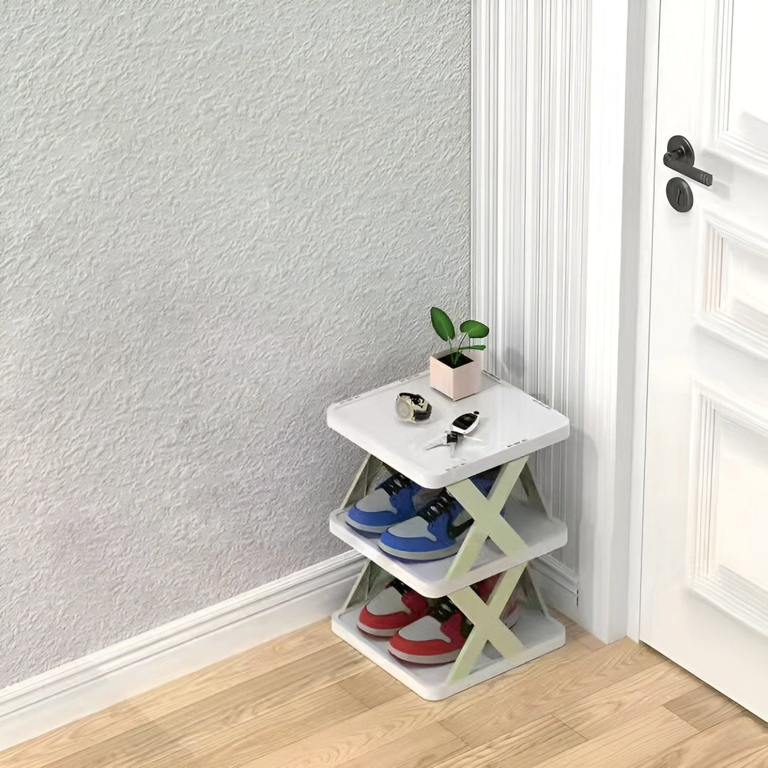 Multifunksjonell og sammenleggbar skoreol - SpaceSaver
