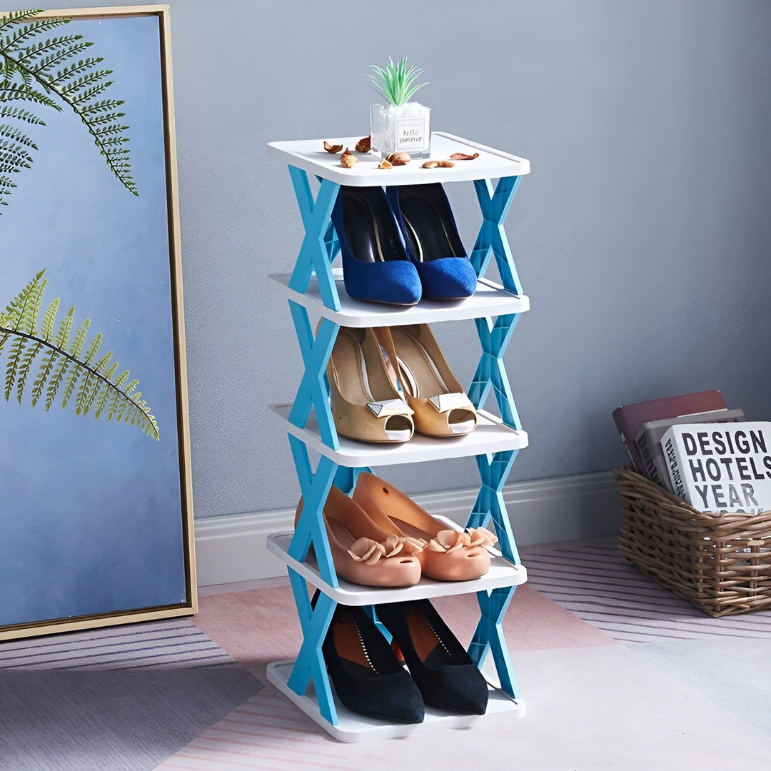Multifunksjonell og sammenleggbar skoreol - SpaceSaver
