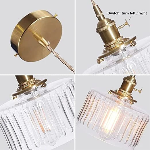 Ottilia Elegantie hengelampe – sjik justerbar vintage-glasslampe