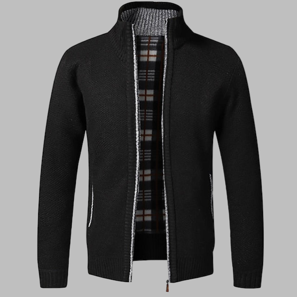 Stilig Glidelås Strikkegenser for Menn