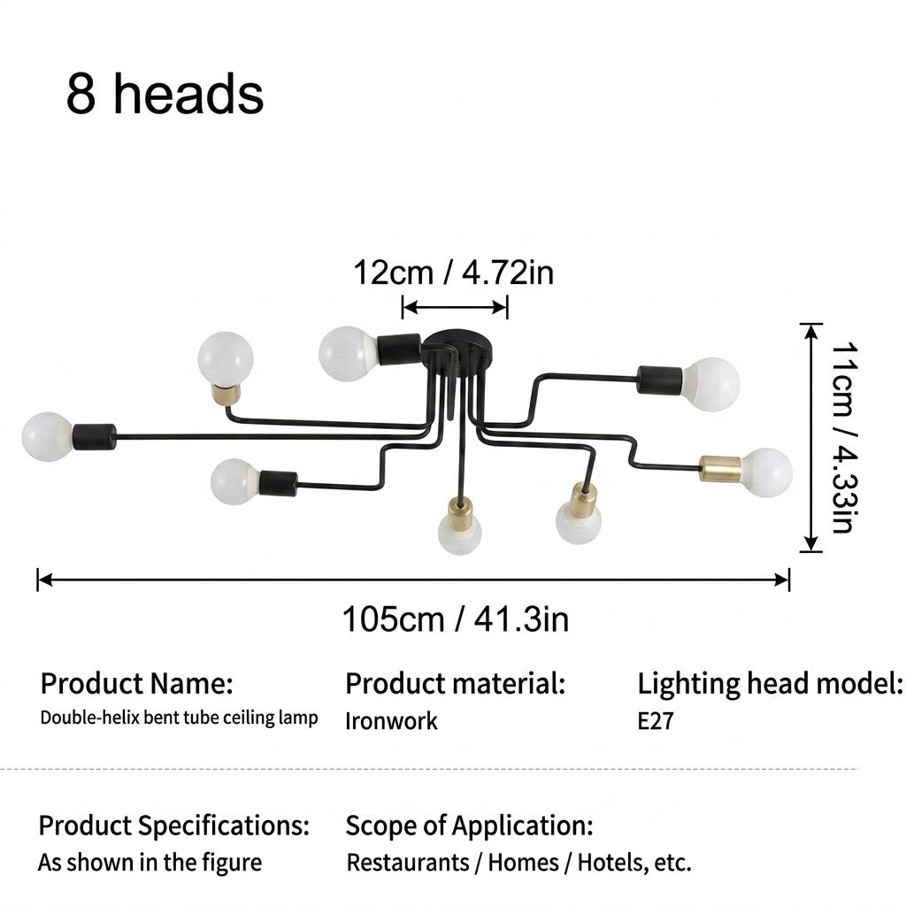 Silva Vintage LED-Taklampe i Industriell Stil for Stuen, Metall, 5 Farger